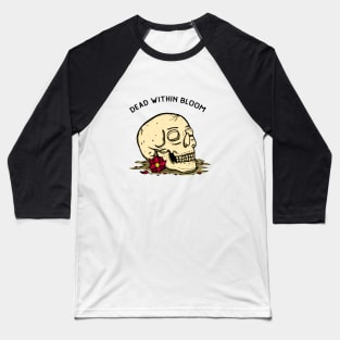 Hand Drawn Skull and Flower with vintage style illustration Baseball T-Shirt